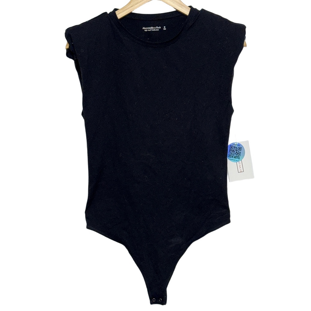 Abercrombie & Fitch Soft AF Black Sleeveless Crew Neck Bodysuit Womens Size M